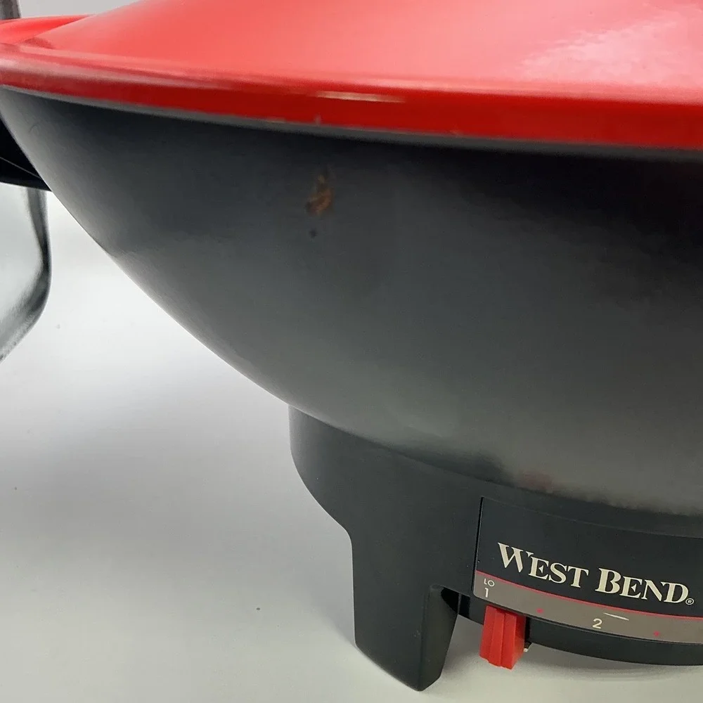 West Bend Electric Wok Red Lid Nonstick Cooking‎ With Cord